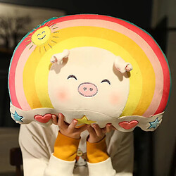 Universal Pig Plush Rainbow Clouw Oreiller en peluche Jouet arc-en-ciel moelleux avec licorn lapin Pig Pig Face à la maison