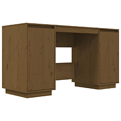 vidaXL Bureau Marron miel 140x50x75 cm Bois massif de pin