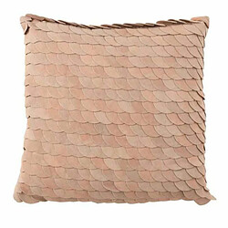 Paris Prix Coussin Déco en Cuir Écailles 45x45cm Rose