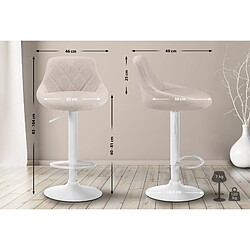 Non Tabouret de bar Lazio tissu blanc