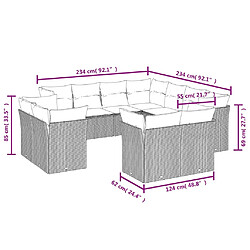 Avis Maison Chic Salon de jardin 11 pcs avec coussins | Ensemble de Table et chaises | Mobilier d'Extérieur gris résine tressée -GKD22022