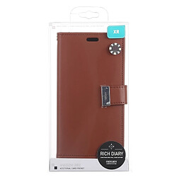 Wewoo RICH DIARY Etui en cuir à rabat horizontal avec texture Crazy Horse pour iPhone XR, avec emplacements pour cartes et portefeuille (Marron) pas cher