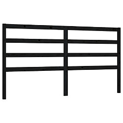 Maison Chic Tête de lit scandinave pour lit adulte,Meuble de chambre Noir 206x4x100 cm Bois massif de pin -MN63929