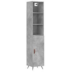 vidaXL Buffet haut Gris béton 34,5x34x180 cm Bois d'ingénierie