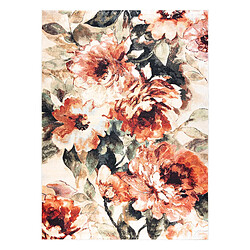 RUGSX Tapis ANTIKA 24 tek, fleurs, feuilles moderne, lavable - terre cuite 120x170 cm