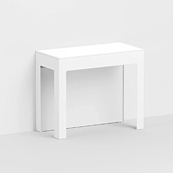 Inside 75 Table console extensible Ulisse en bois blanc sablé