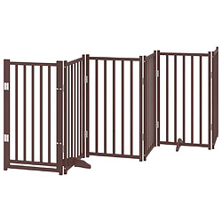 vidaXL Barrière pour chiens avec porte 6 panneaux bois de sapin massif