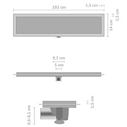 Acheter Helloshop26 Caniveau drain de douche 2 en 1 avec couvercle 103 cm acier inoxydable 02_0003014