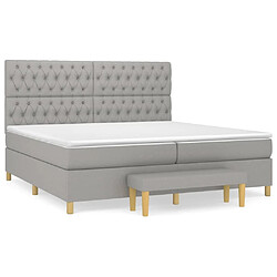 Maison Chic Lit Adulte - Lit simple Lit à sommier tapissier avec matelas moelleux - Meuble de Chambre - Gris clair 200x200cm Tissu -MN45409