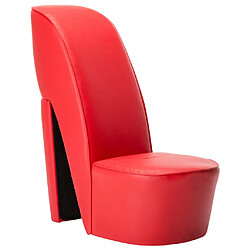 vidaXL Chaise en forme de chaussure à talon haut Rouge Similicuir