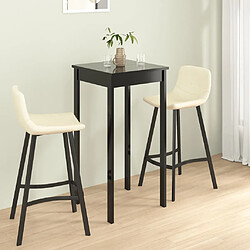 vidaXL Table de bar MDF noir 55x55x107 cm