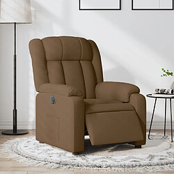 vidaXL Fauteuil inclinable électrique Marron Tissu