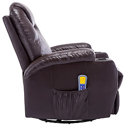 Avis Maison Chic Fauteuil Relax pour salon | Fauteuil à bascule de massage Marron Similicuir -GKD86972