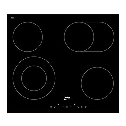 Table de cuisson vitrocéramique 60cm 4 feux 6900w noir - HIC64403T - BEKO