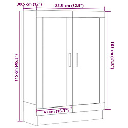 vidaXL Bibliothèque vieux bois 82,5x30,5x115 cm bois d'ingénierie pas cher