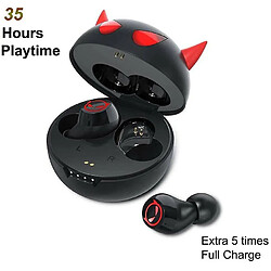 Chrono Écouteurs sans fil Chronus pour enfants Halloween Écouteurs mignons Little Devil pour enfants Adultes Réduction du bruit Bluetooth 5.0 Étanche Sport TWS Casque stéréo avec micro intégré pour iPhone/Android (Captain America)(noir)