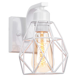 Stoex Applique murale d'intérieur rétro Lampe Murale cage en métal Applique murale rétro moderne Blanc pour chambre, cuisine, salon