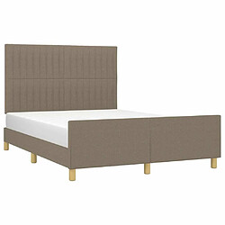 Avis Maison Chic Cadre/structure de lit avec tête de lit pour adulte - Lit Moderne Chambre Taupe 140x200 cm Tissu -MN93193