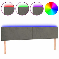 Maison Chic Tête de lit scandinave à LED,meuble de chambre Gris foncé 160x5x78/88 cm Velours -MN66888