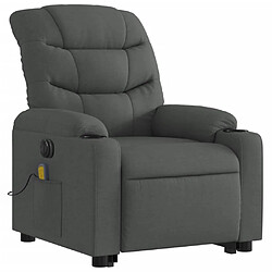 Avis Maison Chic Fauteuil Relax pour salon, Fauteuil inclinable de massage électrique Gris foncé Tissu -GKD10321