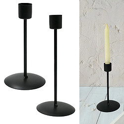 2x Bougeoir Taper Candlestick Table Centerpiece Dîner Ornement Noir pas cher