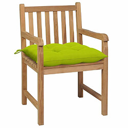 Maison Chic Lot de 2 Chaises de jardin avec coussins | Fauteuil chaises d'extérieur vert vif Teck massif -GKD76135