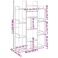 vidaXL Bibliothèque vieux bois 86x25,5x140 cm bois d'ingénierie pas cher