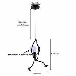 Acheter Stoex Lustre Suspension Fer Gens Design Petite Personne Créatif Luminaire pour Salon Chambre Enfant, E27 Noir