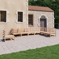 vidaXL Salon de jardin 8 pcs bois de pin massif