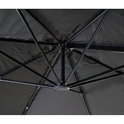 Avis Decoshop26 Parasol professionnel restaurant pour jardin terrasse, 3x3m (Ø4,24m) pivotant, polyester aluminium/acier 23kg anthracite sans pied, rotatif 04_0003440