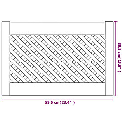 vidaXL Portes d'armoires en treillis 2 pcs 59,5x39,5 cm pin massif pas cher