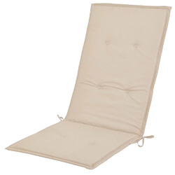 Decoshop26 Lot de 2 coussins de chaise de jardin en tissu crème 120x50x3 cm DEC021546 pas cher