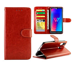 Wewoo Housse Coque Pour LG W30 Crazy Horse Texture de protection en cuir à rabat horizontal avec support et fentes cartes et portefeuille et cadre photo marron