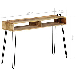 vidaXL Table console Bois de manguier massif 115 x 35 x 76 cm pas cher