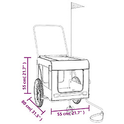 vidaXL Remorque de vélo pour animaux de compagnie rouge et noir pas cher
