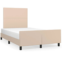 Maison Chic Lit adulte - Cadre Structure de lit avec tête de lit Contemporain Cappuccino 120x200 cm Similicuir -MN13009