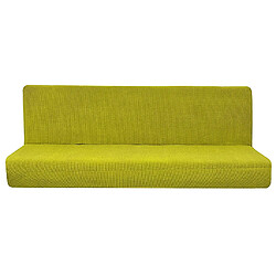 Couverture antidérapante de sofa de bras sans pliage pleine housse de canapé-lit jaune vert S