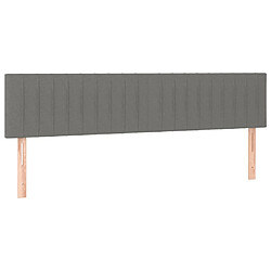 Maison Chic Lot de 2 Têtes de lit design pour chambre - Décoration de lit Gris foncé 100x5x78/88 cm Tissu -MN92404