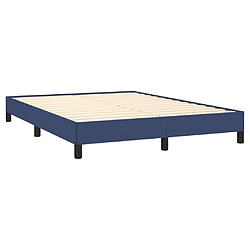 Avis vidaXL Cadre de lit sans matelas bleu 140x200 cm tissu