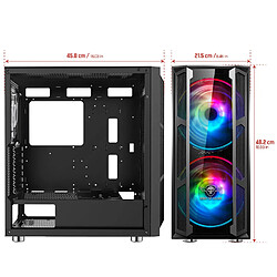 Spirit Of Gamers Boitier PC gamer GHOST 5 ? A-RGB EDITION, Double ventilateurs 200 mm en façade, compatible ATX, E-ATX, mATX, ITX pas cher