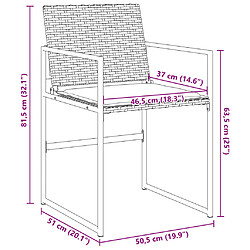 vidaXL Chaises de jardin lot de 4 avec coussins noir résine tressée pas cher