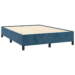 Acheter Maison Chic Lit Adulte - Lit simple Lit à sommier tapissier et matelas moelleux - Meuble de Chambre - Bleu foncé 140x200cm Velours -MN12528