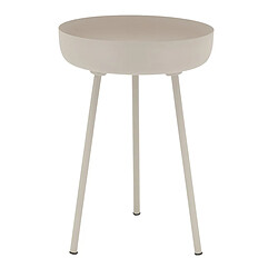 Aubry Gaspard Table d'appoint ronde en métal beige.