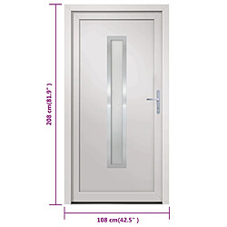 vidaXL Porte d'entrée Blanc 108x208 cm PVC pas cher