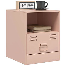 Avis vidaXL Table de chevet rose 34,5x39x44 cm acier