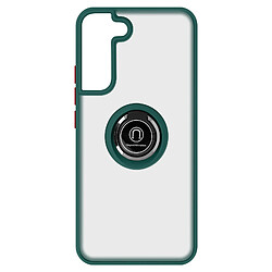 Avizar Coque Samsung Galaxy S22 Bi-matière Bague Métallique Support Vidéo vert