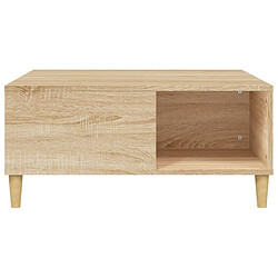 Maison Chic Table basse,Table Console Table d'appoint, Table pour salon chêne sonoma 80x80x36,5 cm bois d'ingénierie -MN17618 pas cher