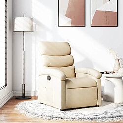 vidaXL Fauteuil inclinable Crème Tissu