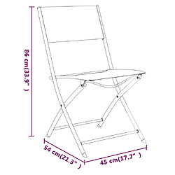 vidaXL Chaises d'extérieur pliables lot de 4 Noir Acier et textilène pas cher