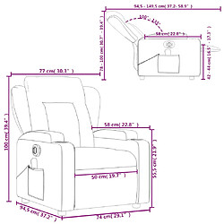 vidaXL Fauteuil de massage inclinable électrique marron similicuir pas cher